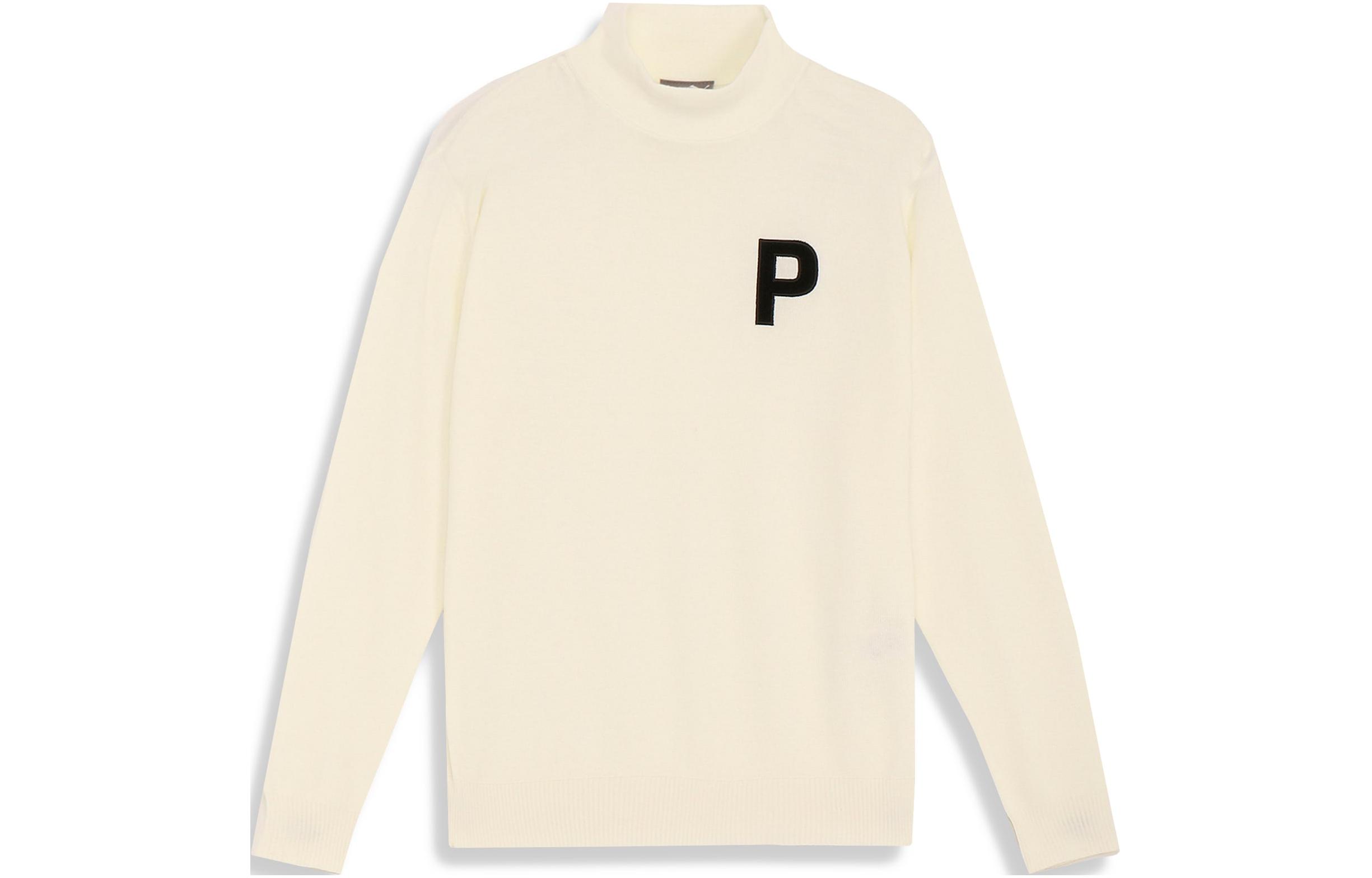 Puma High-Neck Printed Pullover Sweatshirt Off-White 624879-03