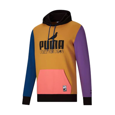 Puma Honey Mustard Hoodie with Letter Print Design and Long Sleeves 539197-01