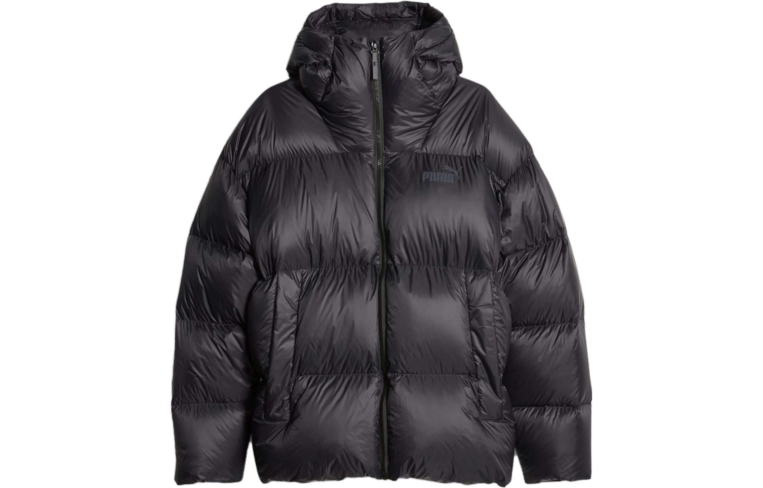 Puma Hooded Ultra Down Puffer Jacket Black Casual Solid Color 675383-01