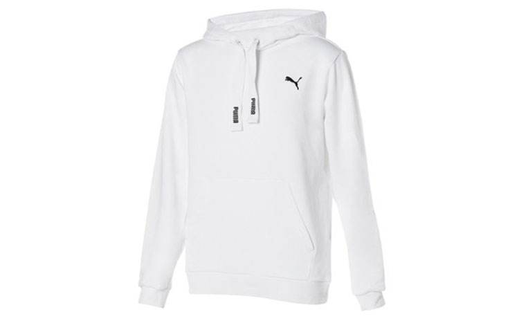 Puma Hoodie White Pullover with Front Logo - Unisex Style 897926-05