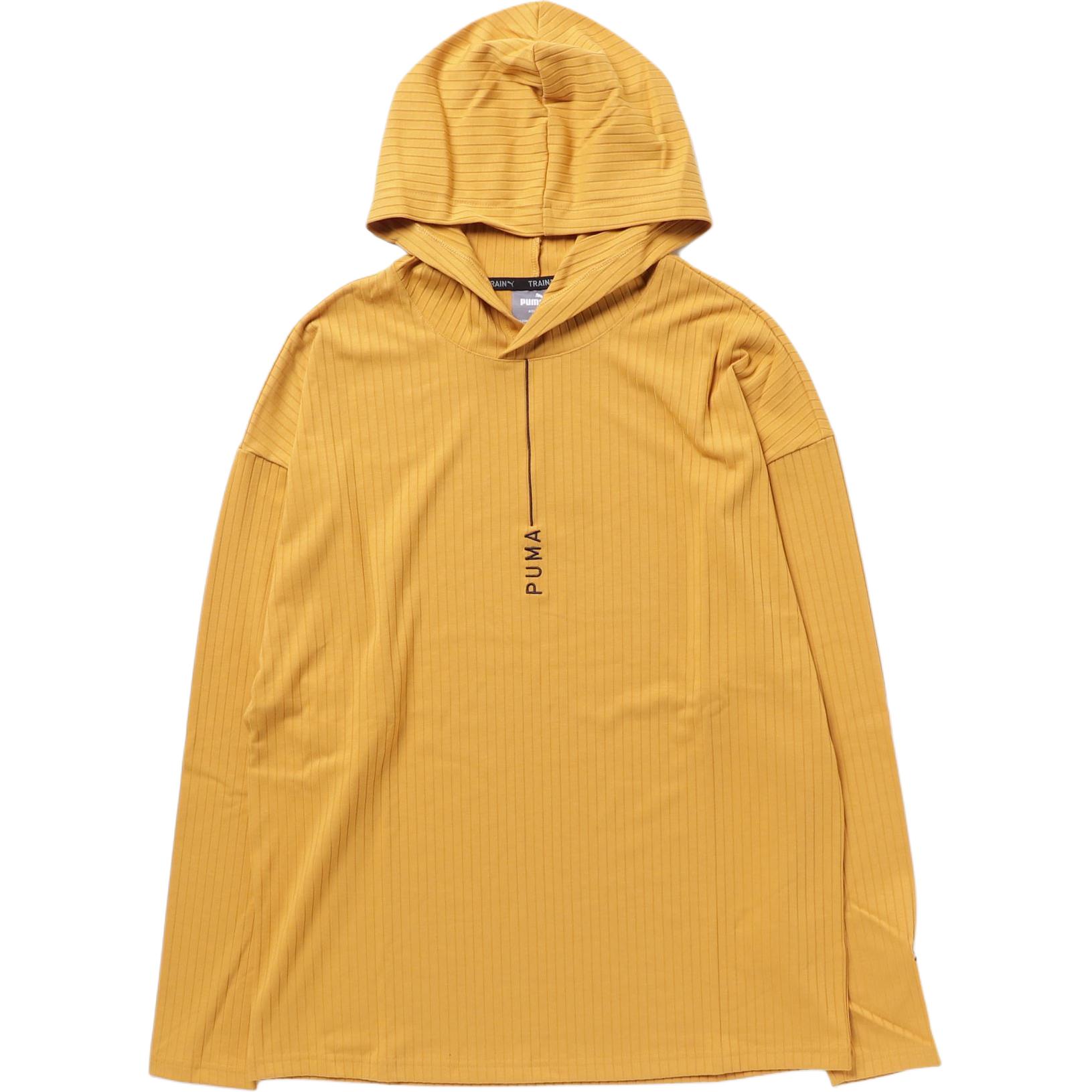 Puma Hoodie Yellow Embroidered Logo Pullover Long Sleeve 771522-15