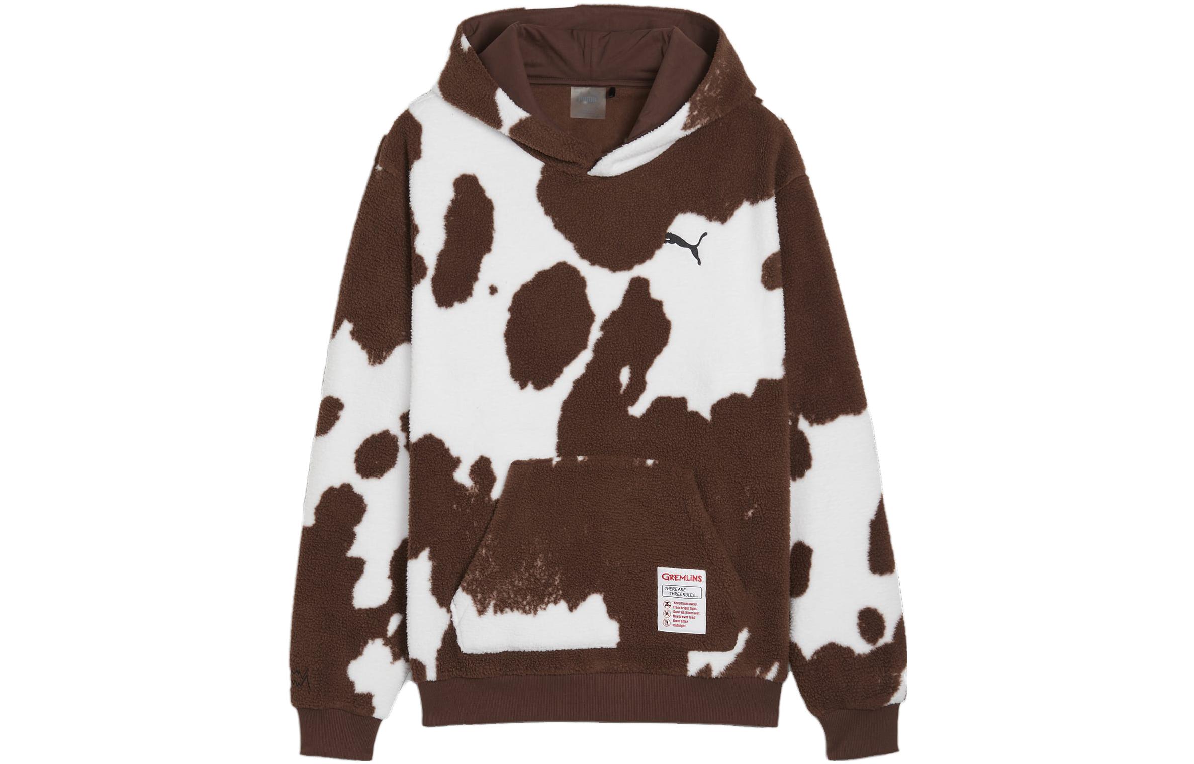 Puma HOOPS GREMLINS Printed Pullover Hoodie Brown 625355-01