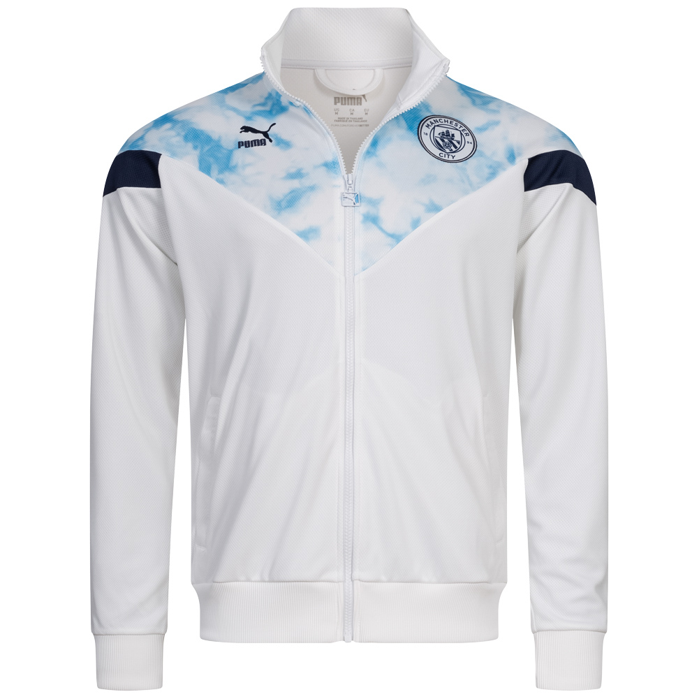 Puma ICONIC MCS Manchester City Retro Cloud Print Track Jacket White Men 765202-06