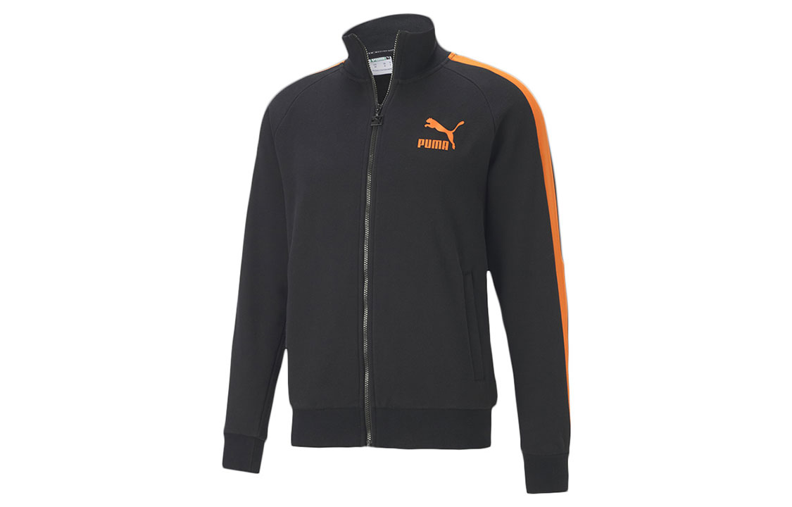 Puma Iconic T7 Retro Track Jacket Black with Colorblock Stripes Design 530268-51