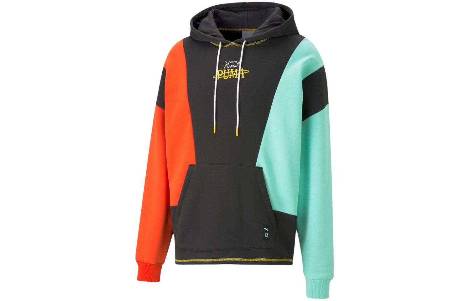 Puma In The Paint Colorblock Logo Hoodie Men’s Black 538529-01
