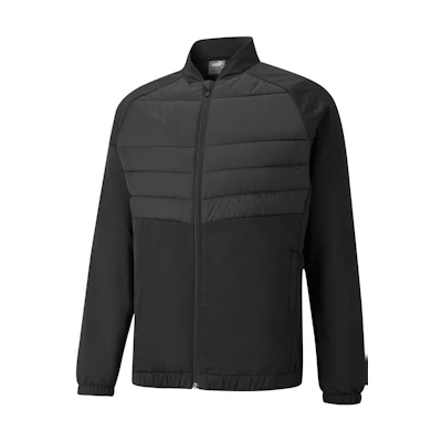 Puma INFUSE Black Jacket with Patchwork Details and Stand Collar Long Sleeve 657321-03