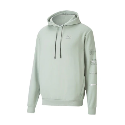 Puma Interstellar Logo Graphic Oversized Pullover Sweatshirt Green 530289-49