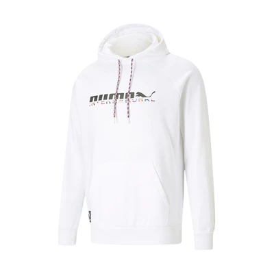 Puma Intl Graphic Hoodie White - Casual Logo Print Pullover 531329-02