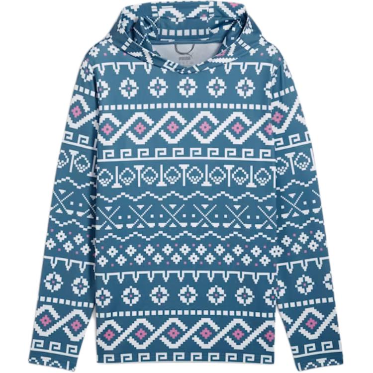 Puma IsleMATTR Fair Golf Hoodie Blue Horizon-White Glow Comfortable Pullover 627641-02