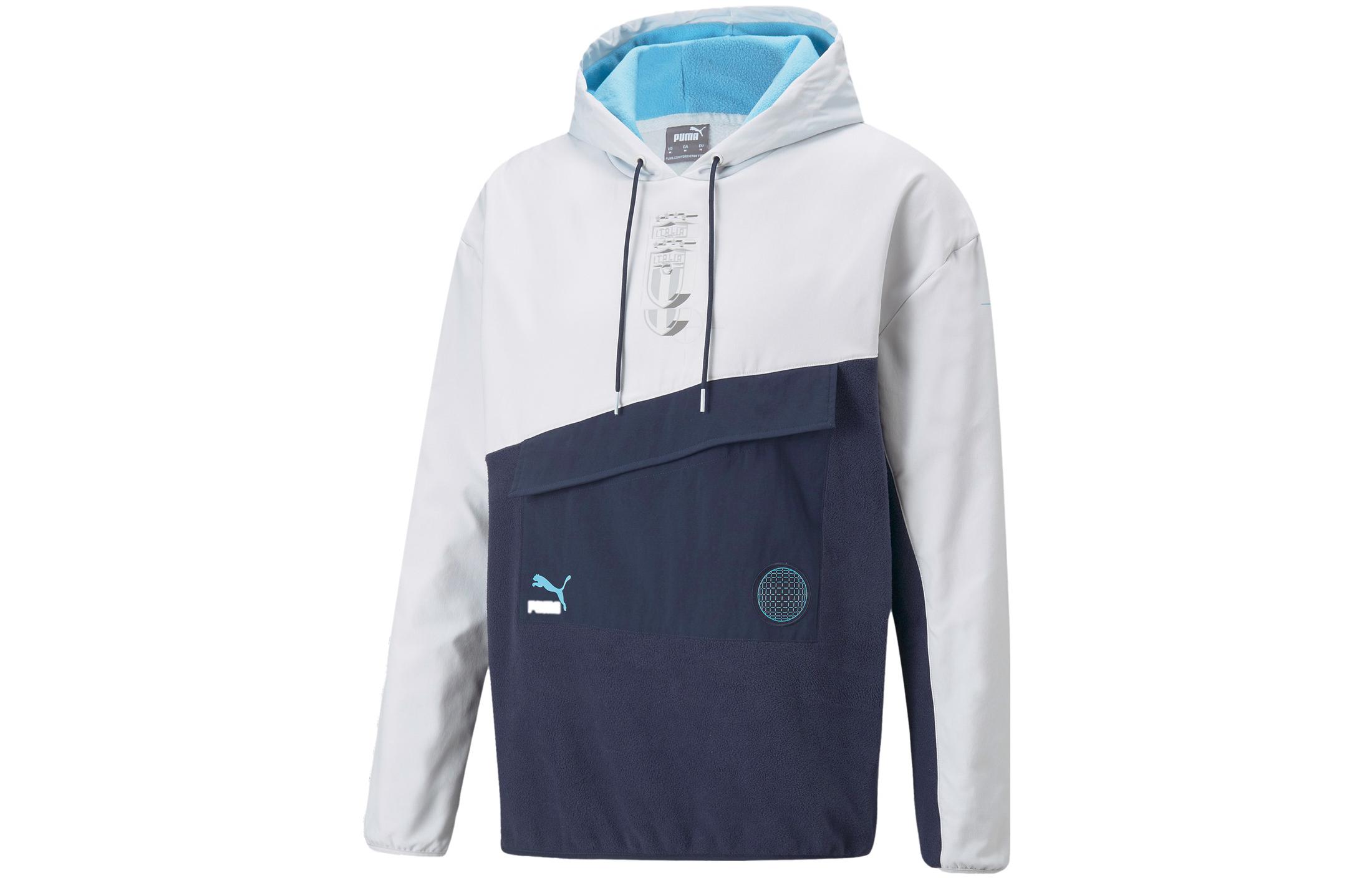Order Puma Italy National Team Retro Colorblock Fleece Sweatshirt Grey-Navy 767140-15