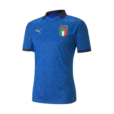 Puma Italy Soccer Jersey Player Edition Blue Training Short Sleeve Shirt. 762919-01