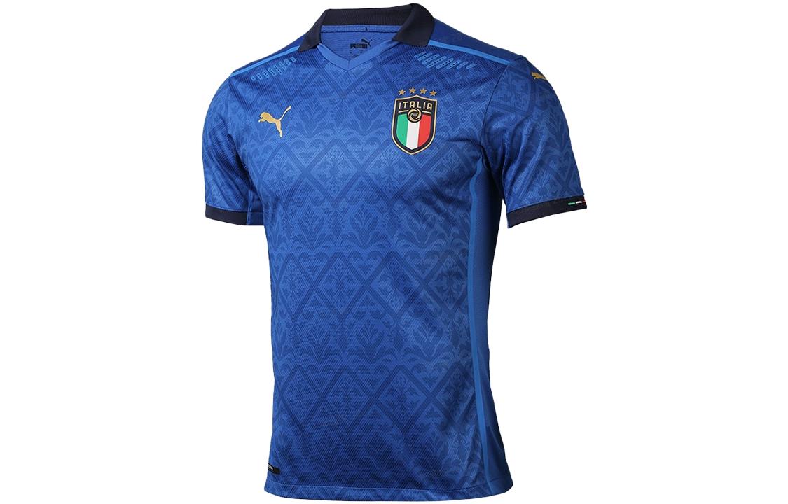 Shop Puma Italy Jersi Bola Edisi Pemain Biru Lengan Pendek Latihan. 762919-01