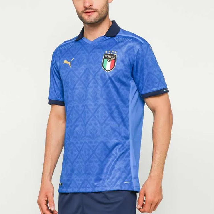 Cheap Puma Italy Jersi Bola Edisi Pemain Biru Lengan Pendek Latihan. 762919-01