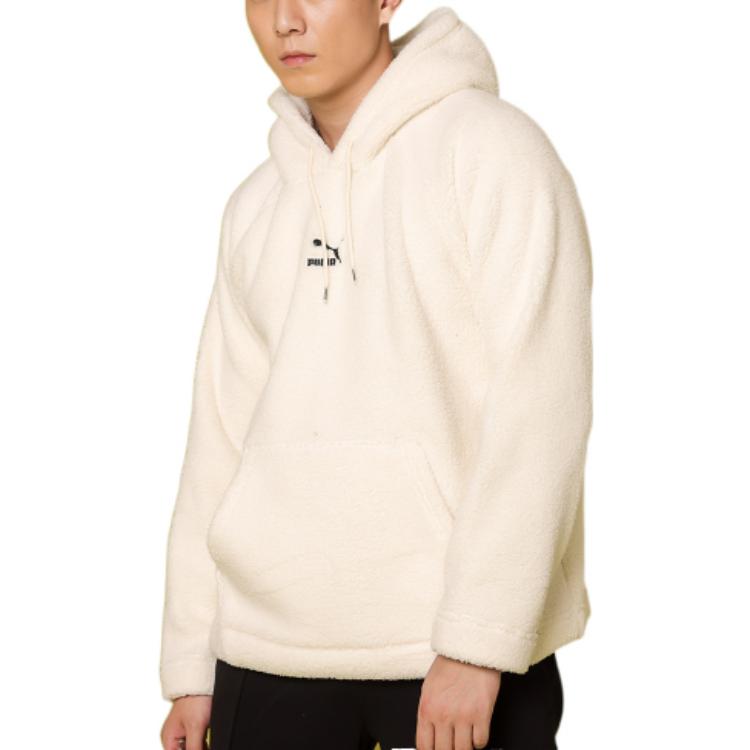 Shop Puma 象牙色羊羔絨連帽上衣 533122-73