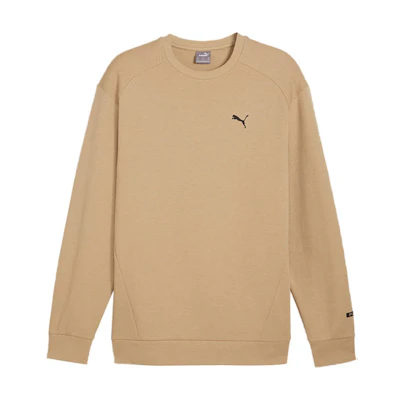 Puma Khaki Oversized Crewneck Knit Sweatshirt with Logo 681288-83