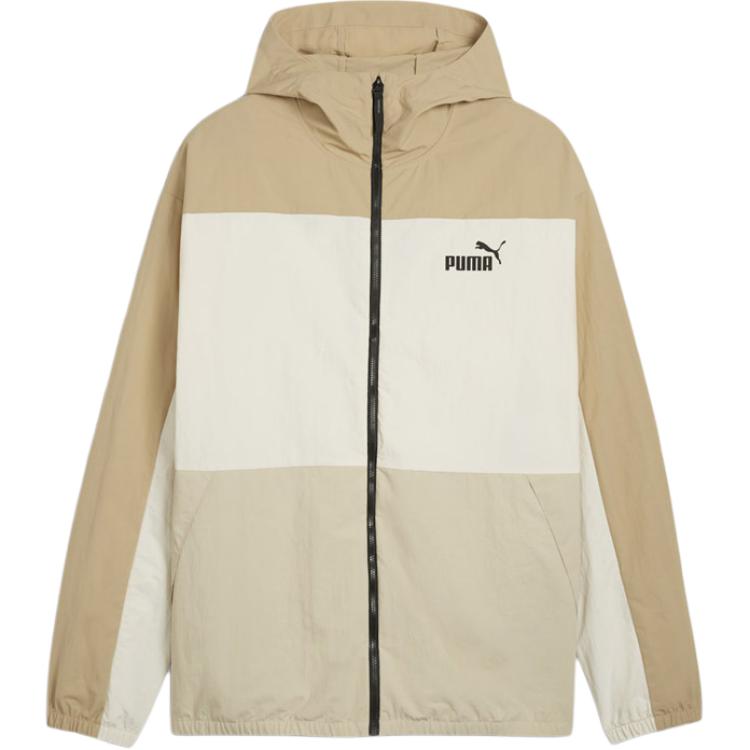 Puma Khaki Patchwork Zip-Up Hooded Jacket 678330-83