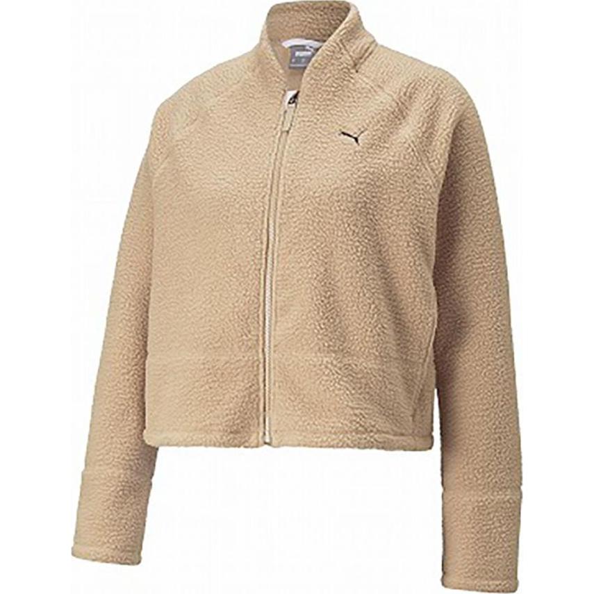 Puma Khaki Solid Color Loose Fit Zip-Up Jacket 522775-94