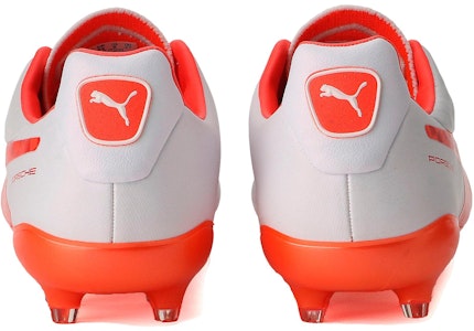 PUMA King Platinum 21 Rally FG/AG 人造草坪 防滑耐磨 足球鞋 白橙 Purchase PUMA King Platinum 21 Rally FG/AG 人造草坪 防滑耐磨 足球鞋 白橙