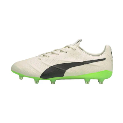 Puma King Platinum 21 Vegan FG AG 'Ivory Glow Green Glare'