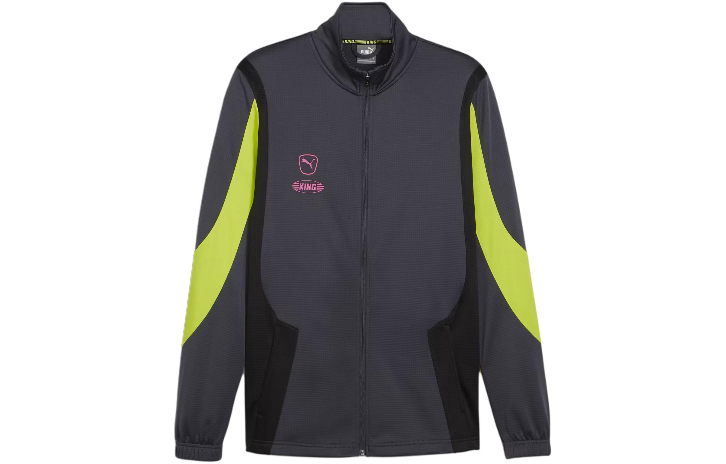 Puma King Pro Colorblock Letter Graphic Zip Jacket Black/Green - 658352-05