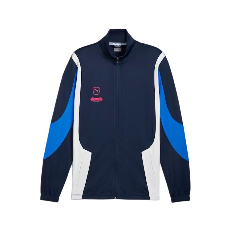 Puma King Pro SS24 Retro Logo Navy Football Jacket Long-Sleeve Zip-Up 658352-07