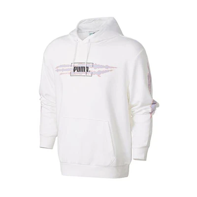 Puma Knit Pullover Hoodie Casual Sweatshirt White 598504-02