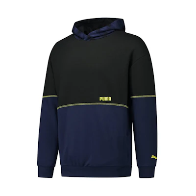 Puma Kontrast Vintage Colorblock Hoodie Black Retro Casual Style 531309-01