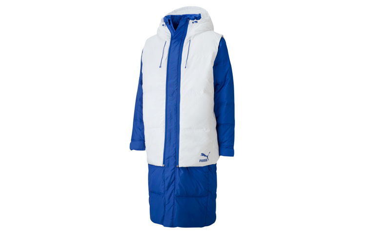 Puma Layer Down Winter Zipper Hooded Puffer Jacket Sea Blue 598317-73