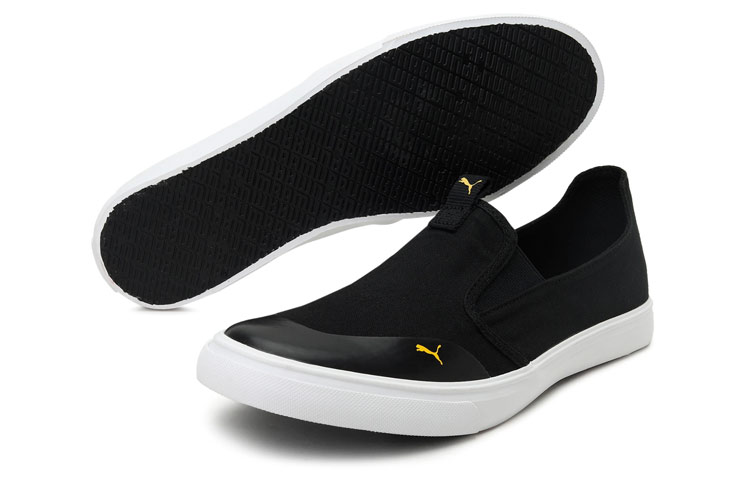 Shop Puma Lazy Knit Slip On 'Black Yellow' 369705-11
