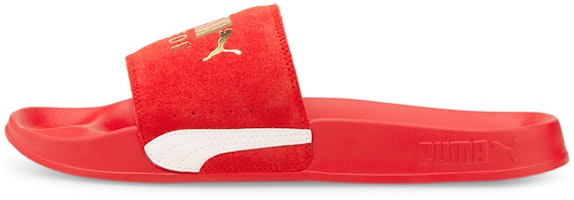 Puma Leadcat 2.0 Suede Classic Sandals 'Red White Gold' 384872-05 Puma Leadcat 2.0 Suede Classic Sandals 'Red White Gold' 384872-05