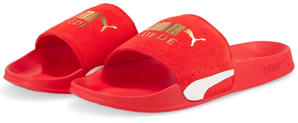 Puma Leadcat 2.0 Suede Classic Sandals 'Red White Gold' 384872-05 Lookbook Puma Leadcat 2.0 Suede Classic Sandals 'Red White Gold' 384872-05