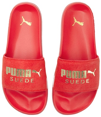 Puma Leadcat 2.0 Suede Classic Sandals 'Red White Gold' 384872-05 Shop Puma Leadcat 2.0 Suede Classic Sandals 'Red White Gold' 384872-05