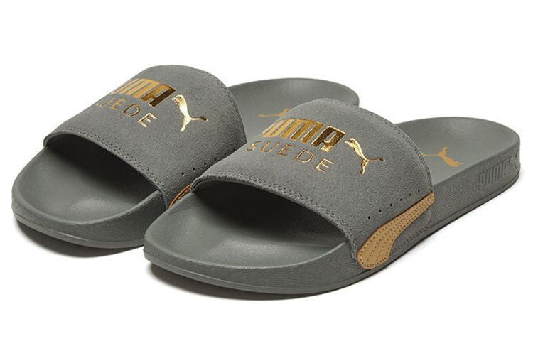 Lookbook 푸마 리드캣 FTR 스웨이드 클래식 슬라이드 그레이/골드 372277-06