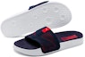 Lookbook Puma Leadcat Knit Premium Slides 'Deep Blue' - Selipar Premium Biru Gelap. 369404-02