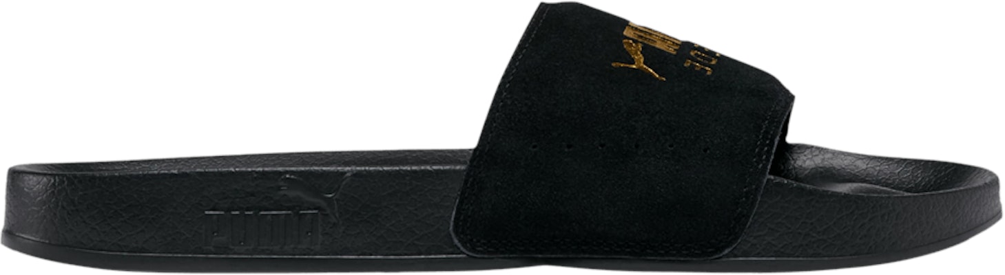 Puma Leadcat Suede Slide Black Team Gold 365758 01 365758 01