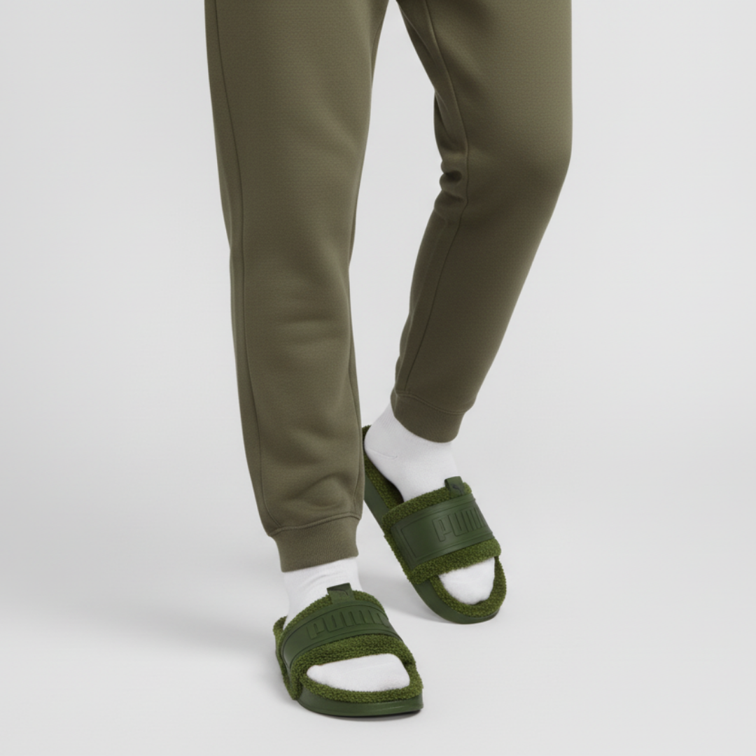 Order PUMA Leadcat Ylm Slide Winter 舒適軟底 防滑運動 一字拖鞋 男女同款 綠