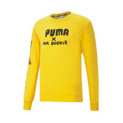 Puma Lemon Yellow Vintage Colorblock Pullover Sweatshirt 598682-99