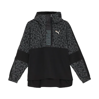 Puma Leopard Print Casual Sports Hoodie Jacket Black 525202-01