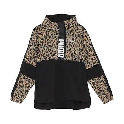 Puma Leopard Print Hooded Casual Jacket - Khaki Color 525202-83