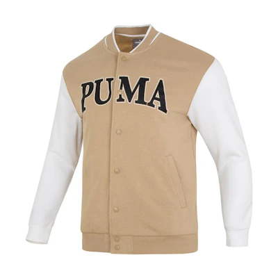 Puma Letter Print Casual Long-Sleeve Jacket Khaki Color 681267-83
