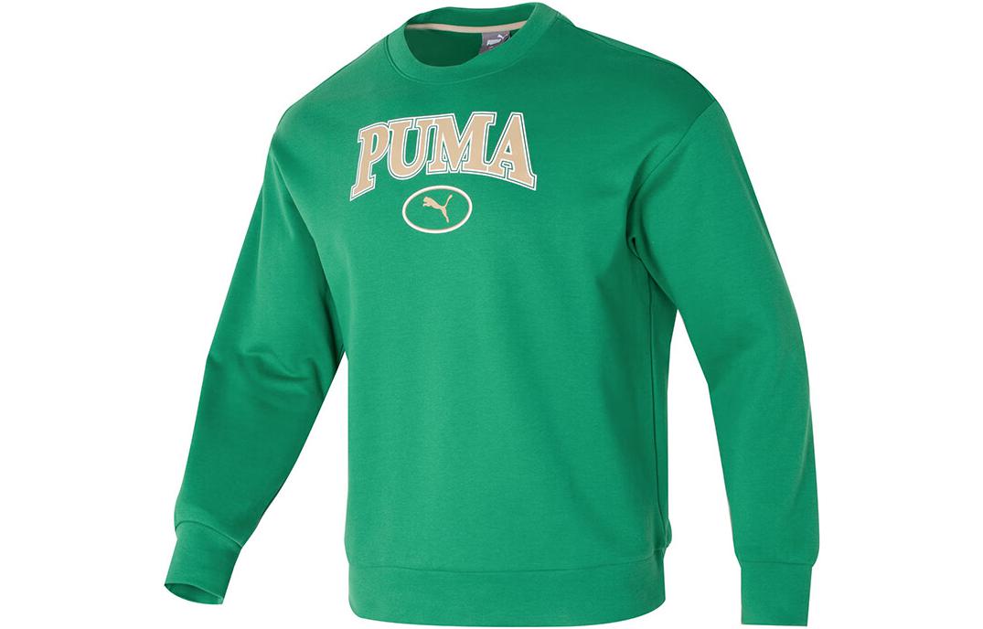 Puma Letter Print Crewneck Casual Sweatshirt Unisex Green 682929-86