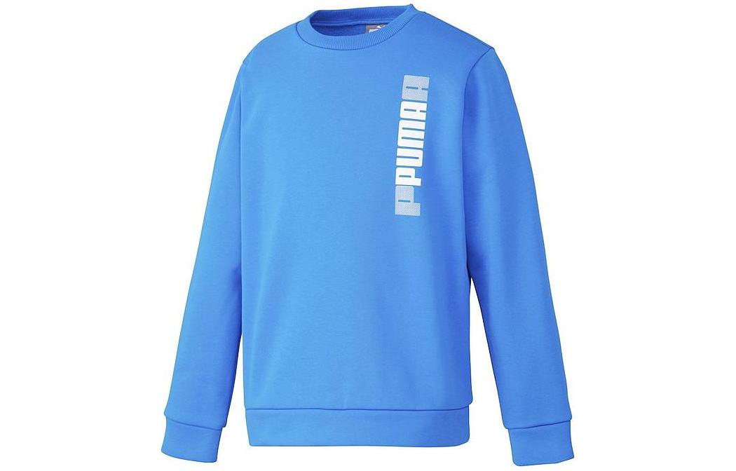 Puma Letter Print Crewneck Sweatshirt Dodger Blue Long Sleeve 677738-47