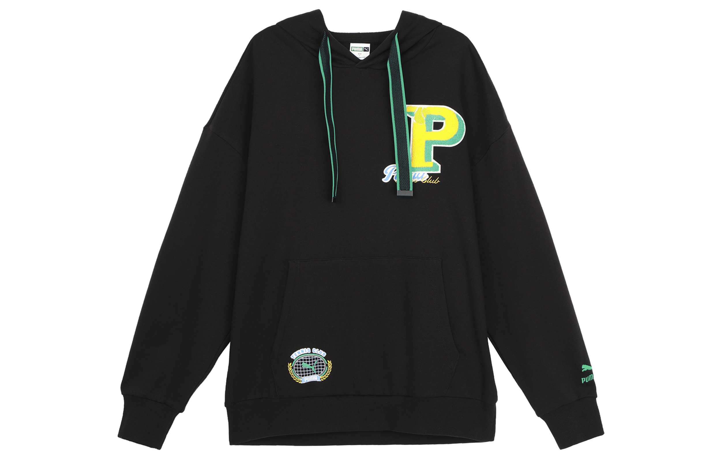 Puma Letter Print Hoodie Black Unisex Retro Style Long Sleeve Casual Wear 625801-01