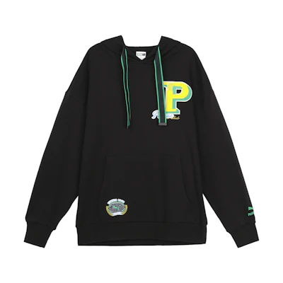Puma Letter Print Hoodie Black Unisex Retro Style Long Sleeve Casual Wear 625801-01