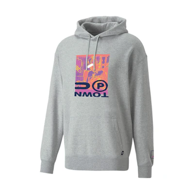 Puma Letter Print Hoodie Unisex Gray 536753-04