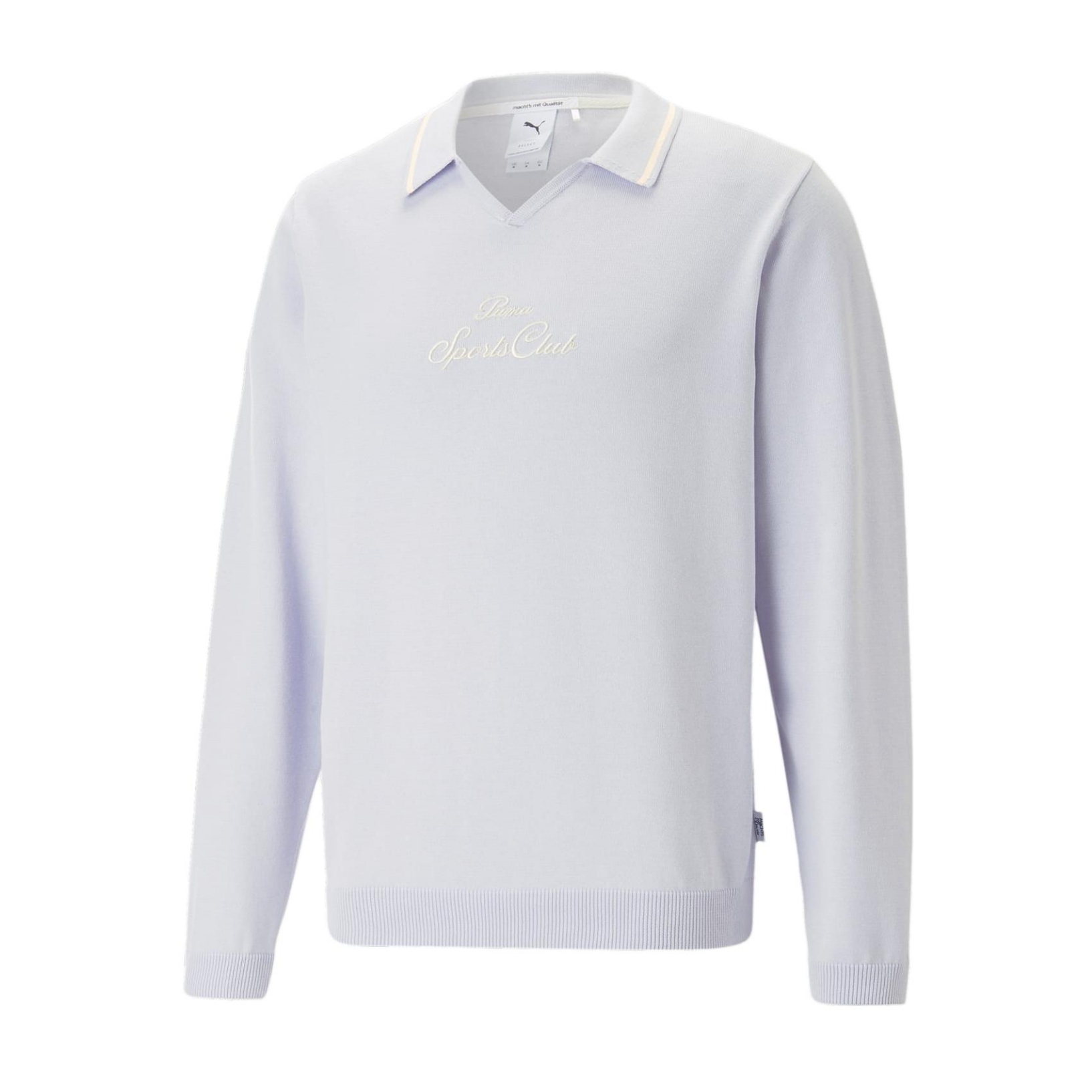 Puma Letter Print Oversized Retro Sports Polo Sweatshirt White Unisex 537995-68