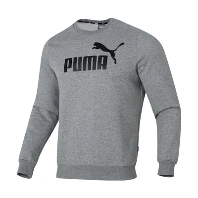 Puma Letter Print Pullover Sweatshirt Light Grey Unisex Warm Training Wear 682722-03