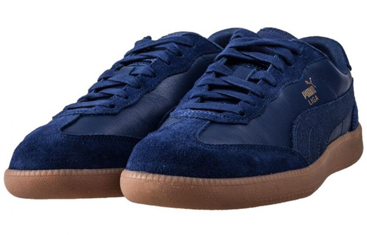 Shop 푸마 리가 레더 블루 슈즈 (Puma Liga Leather Blue Shoes) 364597-04