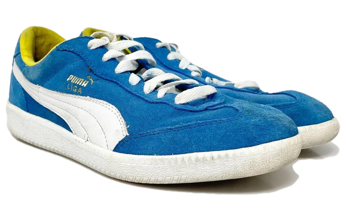 Lookbook PUMA LigaSuede 舒適 輕便耐磨 低筒 帆布鞋 男女同款 藍色