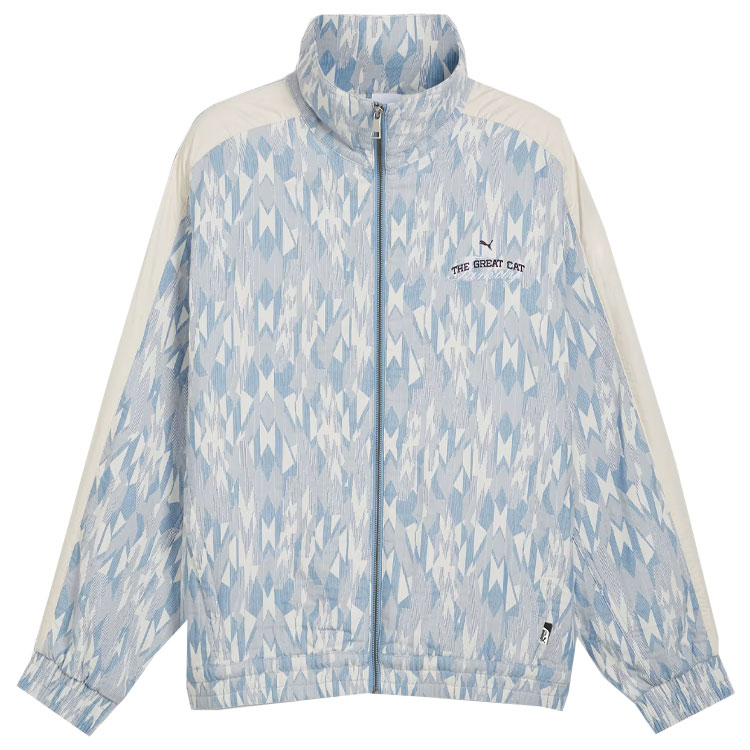 Puma Light Blue Retro Full-Print Track Jacket Long Sleeve Casual Outerwear 625947-20